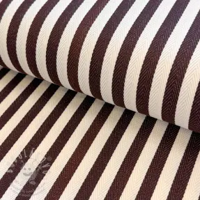Dekorační látka Herringbone striped brown