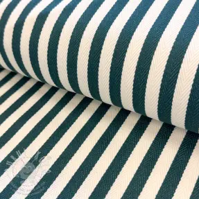 Dekorační látka Herringbone striped bottle green