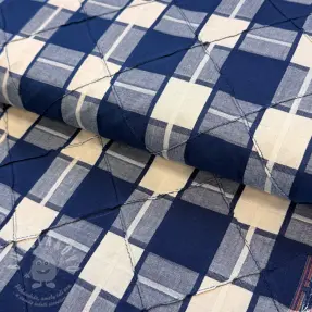 Bavlněná látka JACQUARD with stitched Check