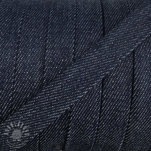 Bavlnená šnůra plochá 15 mm Denim navy