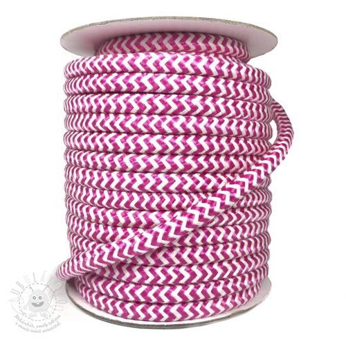 Levně Šňůra pletená ZIG ZAG fuchsia