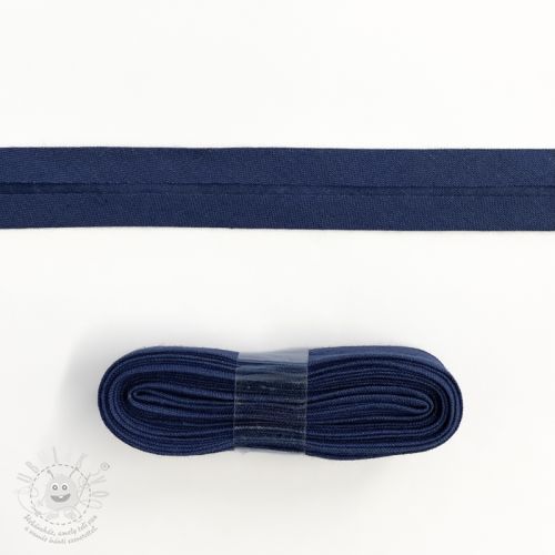 Lemovací proužek bavlna - 3 m dark blue