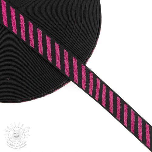 Levně Guma hladká 2,5 cm Diagonal fuchsia