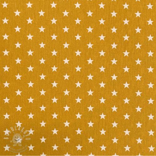 Bavlněná látka Petit stars ochre