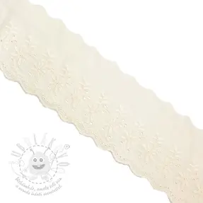 Krajka Double flower off white