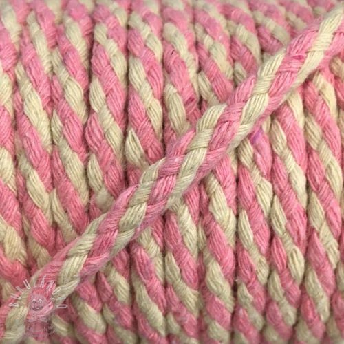 Bavlnená šnůra 5 mm light pink ecru