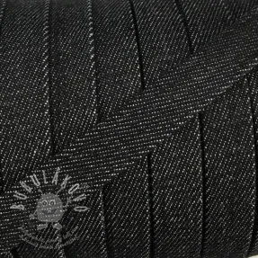 Bavlnená šnůra plochá 15 mm Denim black
