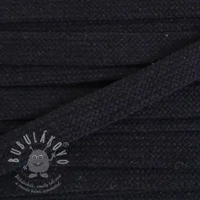 Bavlnená šnůra plochá 13 mm černá