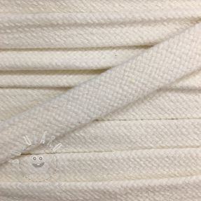 Bavlnená šnůra plochá 13 mm krémová