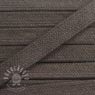 Bavlnená šnůra plochá 13 mm šedá tmavá