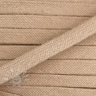 Bavlnená šnůra plochá 15 mm beige