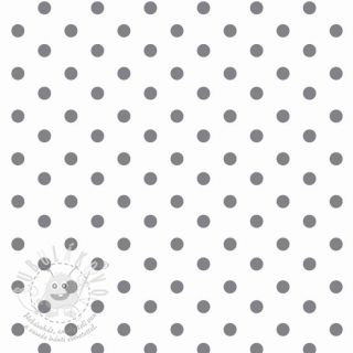 Bavlněná látka Dots white/grey