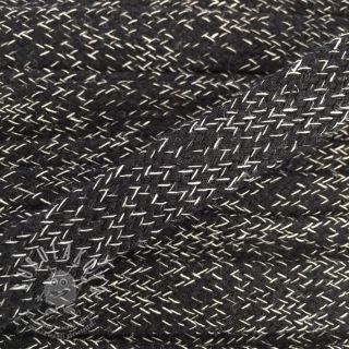 Bavlnená šnůra plochá 15 mm melange black