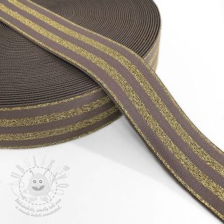 Guma hladká 4 cm LUREX GOLD taupe