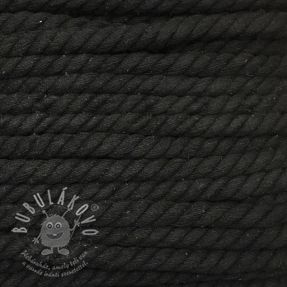 Bavlněná šňůra kroucená 12 mm černá