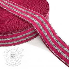 Guma hladká 4 cm LUREX SILVER fuchsia