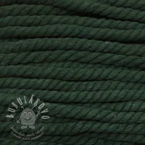 Bavlněná šňůra kroucená 12 mm zelená tmavá