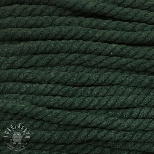 Bavlněná šňůra kroucená 12 mm zelená tmavá