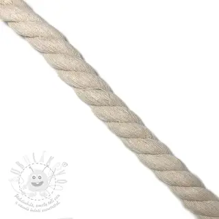 Bavlněná šňůra kroucená 2,5 cm cream