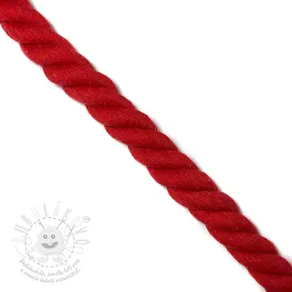 Bavlněná šňůra kroucená 2,5 cm red