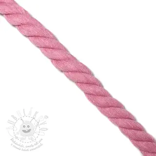 Bavlněná šňůra kroucená 2,5 cm rose