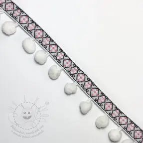 Lemovací bambulka JACQUARD white