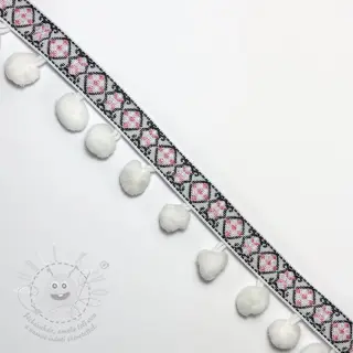 Lemovací bambulka JACQUARD white