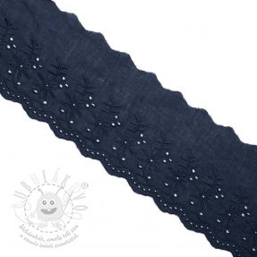 Krajka Double flower dark blue