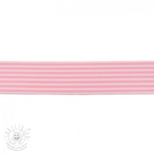 Guma hladká 4 cm Stripe light pink