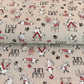 Dekoračná látka Linenlook Dogs life