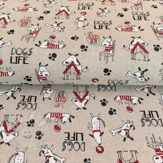 Dekorační látka Linenlook Dogs life