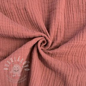 Dvojitá gázovina/mušelín mauve GOTS