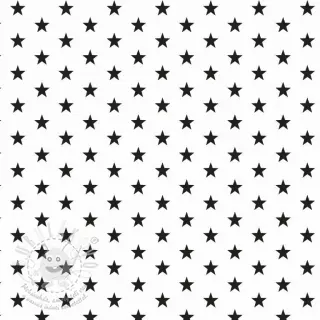 Bavlněná látka Petit stars white/black