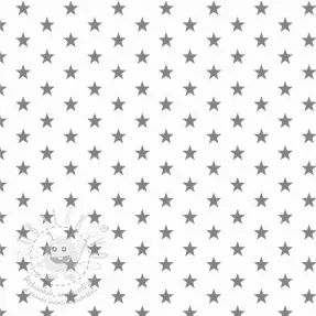 Bavlněná látka Petit stars white/grey