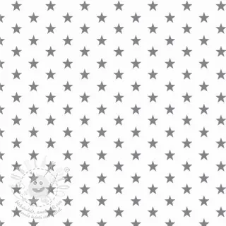Bavlněná látka Petit stars white/grey