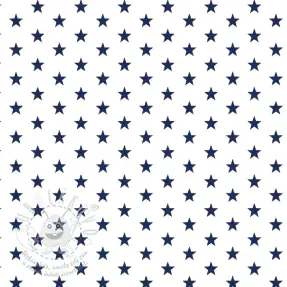 Bavlněná látka Petit stars white/navy
