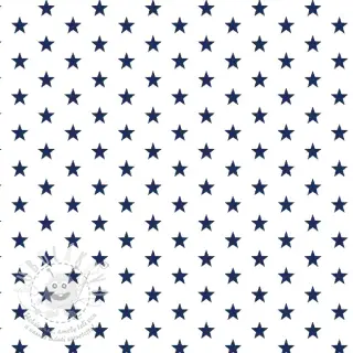 Bavlněná látka Petit stars white/navy