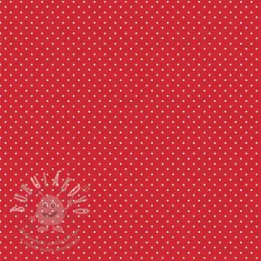 Bavlněná látka Petit dots red