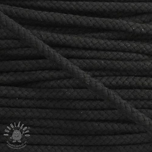 Levně Bavlněná šňůra 8 mm black
