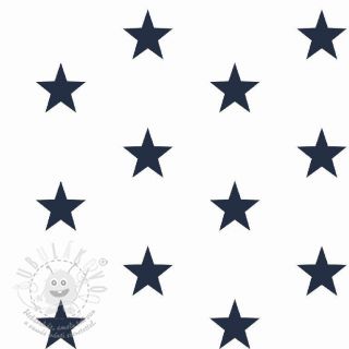 Bavlněná látka Stars white/navy