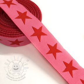 Stuha Stars pink/red