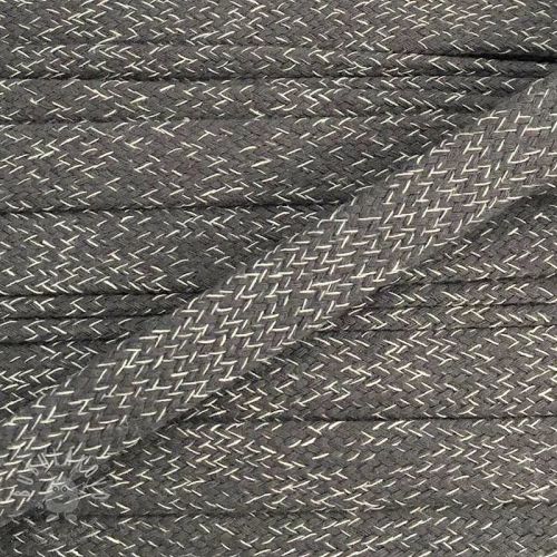 Bavlnená šnůra plochá 15 mm melange grey