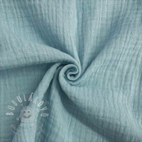 Dvojitá gázovina/mušelín teal GOTS