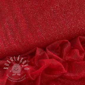 Tyl na TUTU ROYAL SPARKLE red silver