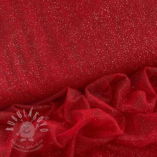 Tyl na TUTU ROYAL SPARKLE red silver