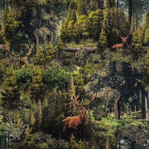 Dekorační látka Ancient forest digital print
