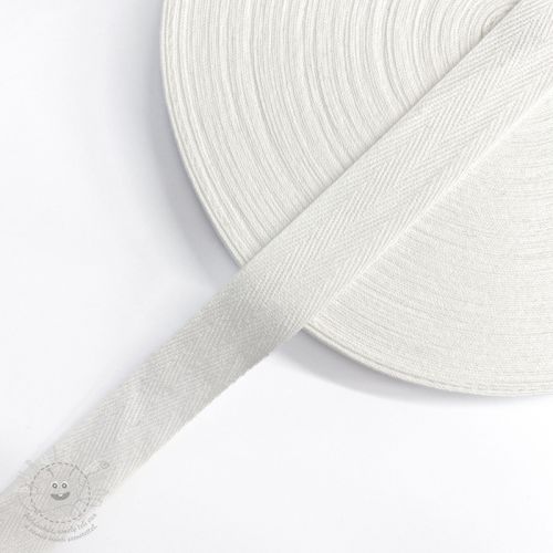 Keprová stuha bavlněná 25 mm white