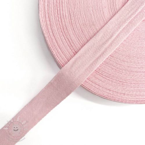 Keprová stuha bavlněná 25 mm pink
