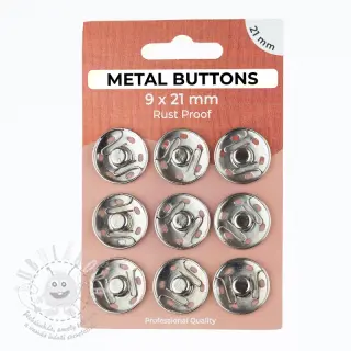 Stískací knoflík METAL 21 mm silver