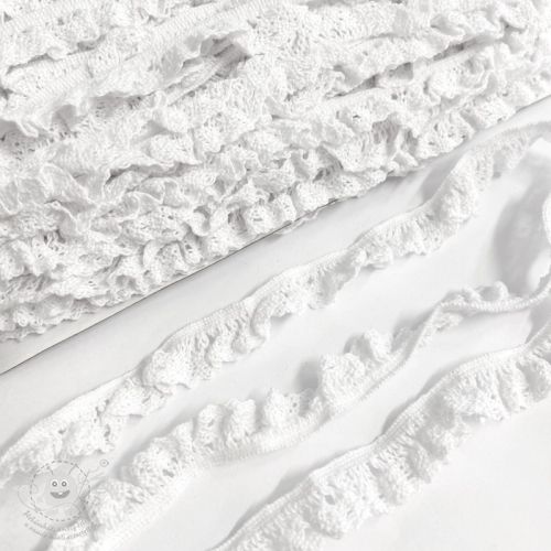 Bavlněná krajka elastická white